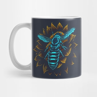 Bee in a sunflower Mug